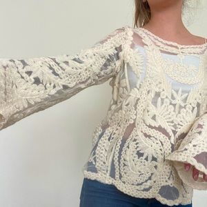 Soho Girl flower mesh hippie top